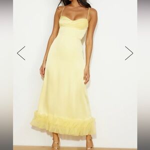 Hello Molly All Your Attention Yellow Satin Dress